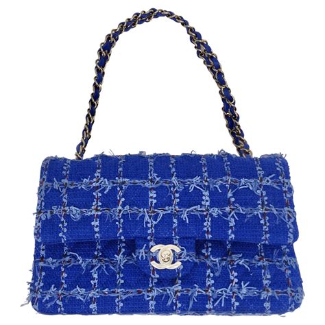 blue tweed chanel bag